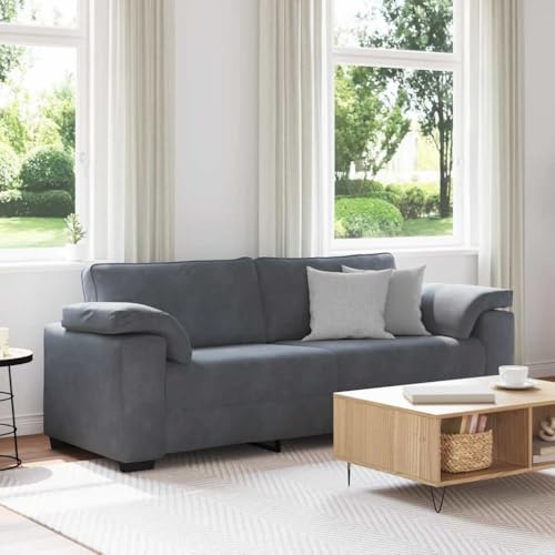 Hommdiy 3-Sitzer-Sofa Dunkelgrau 178 cm Samt Dreisitzer-Sofa Couch Sofa Dreisitzer-Sofa Modulares Sofa Clubsessel