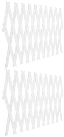 SEWACC Paneles de Celosía de Madera en Color Claro Extensibles 2 Piezas, Valla Jardín Madera para Plantas Trepadoras, Enrejado Exterior Ajustable, Soporte Decorativo para Patio y Pared