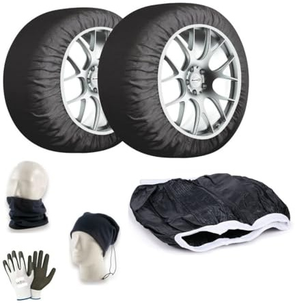 CALZA DA NEVE 195/60R16 CALZE NEVE OMOLOGATE PER RUOTE PNEUMATICI AUTO TAGLIA L SET NEVE E GHIACCIO PER GOMME MOTRICI 1 COPPIA=2PEZZI STRADE INVERNALI GHIACCIATE (68073)
