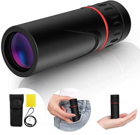 Monocoli Telescopio Monoculare 30X30 Monocolo Telescopio Cannocchiale Professionale Potente con Supporto per Smartphone Treppiede Binocolo HD Compatto Impermeabile Cannocchiale