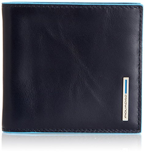 Piquadro PU1666B2/BLU2 Blue Square Portafogli in pelle, Blu, 10 cm