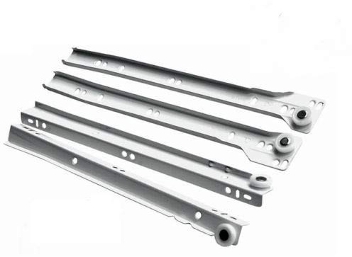 Roller Drawer Slides/Runners Bottom Fix Metal White Size 500mm (10pairs)