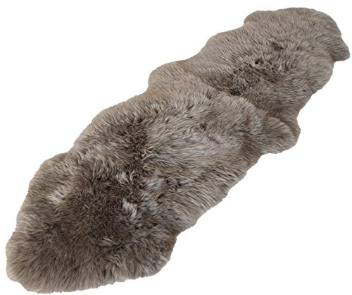 Lammpäls/fårskinn / sängmatta/fåtöljupplaga extra stor 220 x 70 cm olika färger (grå)