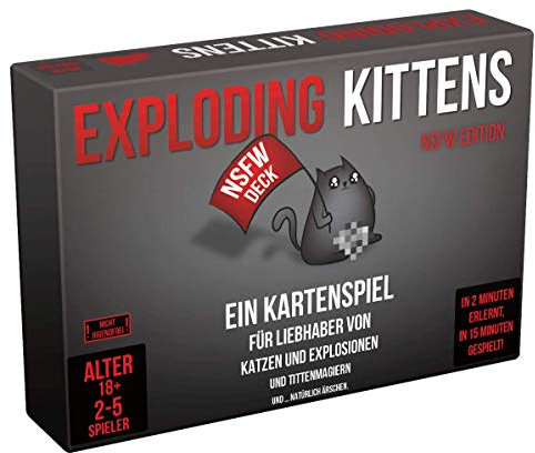 Asmodee ASMD0008 Exploding Kittens NSFW Edition, Partyspiel, Kartenspiel, Deutsch