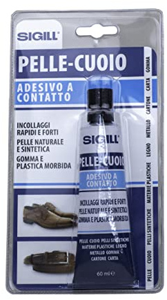 SIGILL, Adhésif de contact monocomposant à base de néoprène, conçu pour la réparation d'objets en cuir et cuir, excellente adhérence et bonne élasticité, fabriqué en Italie, tube de 60 ml