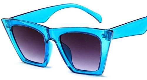 UKKD Occhiali da Sole Epoca di Lusso di Plastica della Caramella Il Colore delle Lenti Donne Retro Vetri Viaggi All'Estero,Blu Grigio