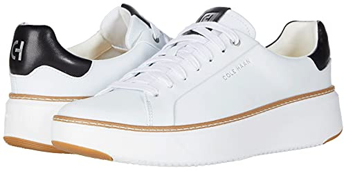 Cole Haan Women's Grandpro Topspin Sneakers, Ivory/Black Leather, 8.5-B US