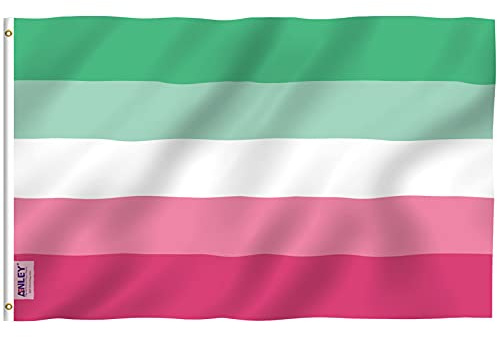 Anley Fly Breeze Drapeau de la fierté abrosexuelle de 3 x 5 pieds - Couleurs vives et résistant à la décoloration - En-tête de toile et double couture - Drapeaux LGBT Abrosexualité Polyester