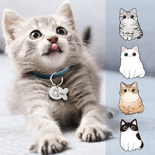 Katzenmarke mit Gravur Edelstahl 10 Katzen wählbar Name und Telefonnummer Personalisiert Dekoration am Katze Halsband