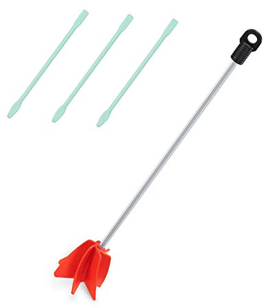 Navaris Farbrührer für die Bohrmaschine aus Metall - Epoxidharz Quirl für 5-Gallonen Eimer - für Farbe Lacke Lasuren - inkl. 3x Silikon Rührstab