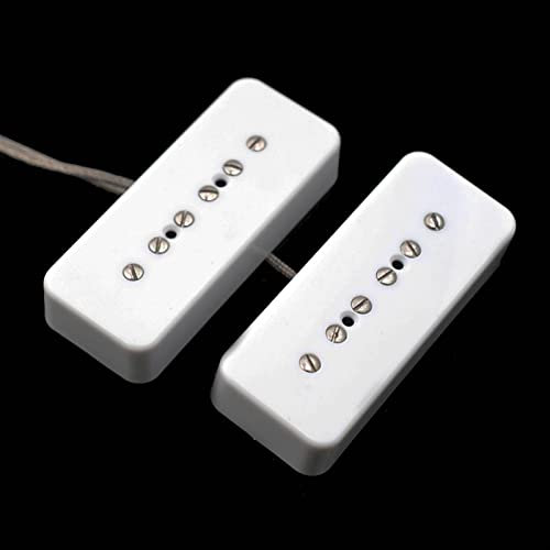 Humbucker 1 STÜCKE Alnico 5 Soapbar P90 Gitarren-Tonabnehmer Hals- Oder Brücken-Tonabnehmer Gitarrenzubehör (Color : White, Size : Neck and Bridge)