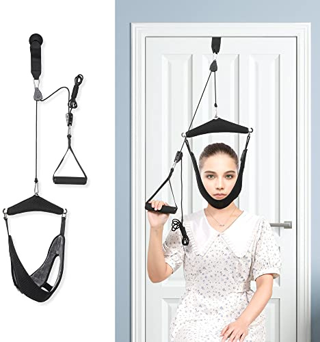 Neck Stretcher Zervikales Nacken Traktion Gerät, Doppelte Ratsche Hals Spannung Relief Portable über die Tür Gerät, für Physikalische Therapie, Nackenschmerzen zu Lindern, Wirbel Disk Herniation