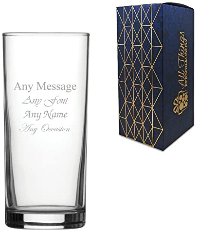 Personalised Engraved Minimalistic Hiball Glass 12oz/354ml, Any Message, for Any Occasion Such as Birthdays, Weddings, Christmas, Easter, Graduation, Engraved in The UK
