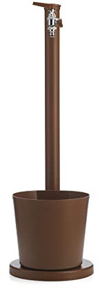 Belfer 42SRV Fontana da Giardino a Colonna con Vaschetta in Alluminio con Scarico Doppio Rubinetto Aeratore e Attacco Rapido