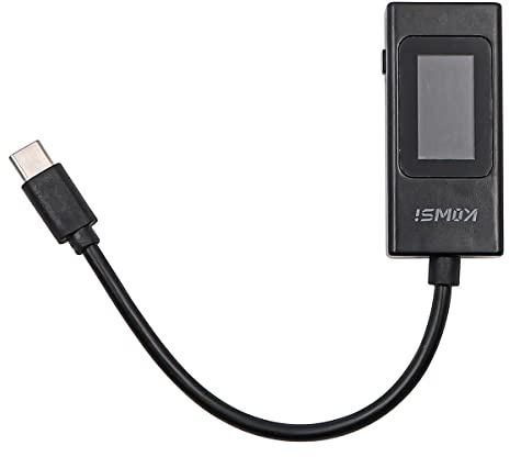 CENPEK USB C Tester Meter Type-C Current Meter 4-30V 0-6.5A PD QC USB Power Meter Capacity Voltage Tester (Black)