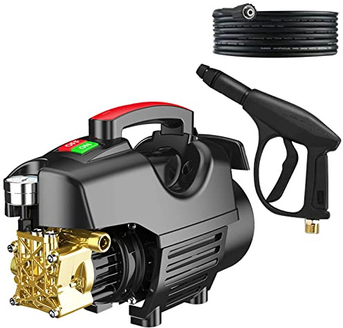 Nettoyeur Haute Pression électrique, 180 Bars 6,5 L/Min, laveuse électrique Portable, 2200 W avec Tuyau d'entrée d'eau de 2 m, Tuyau de Sortie et Accessoires, pour Maison/Voiture/terrasse
