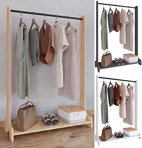 VCM Holz Kleiderschrank | offener Schrank |begehbarer | Kleiderregal | Maße ca. B. B. 89 x H. 128 x T. 35 cm - Lempu H. 128 cm