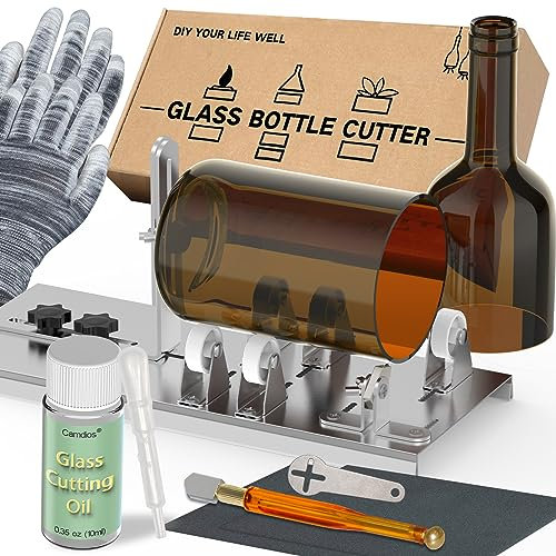 Cortador de Botellas de Vidrio, Cortador de Vidrio Mejorado para Botellas con Aceite para Cortar Vidrio, Kit de Corte de Vidrio para Vino, Cerveza, Licor, Whisky, Alcohol, Champagne.