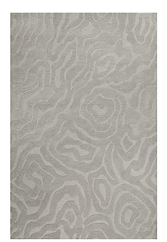 Wecon Home Moderner, nachhaltiger Kurzflor Teppich der Marke Esprit mit dezentem Design für Wohnzimmer, Schlafzimmer und Kinderzimmer – Bay Edition (160 x 230 cm, grau)