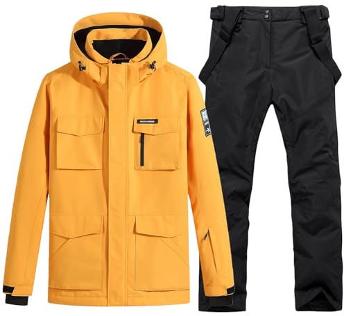 Herren Skijacke und Hose Set Wasserdicht Schneeanzug Winddicht Schneeanzug Winter Outdoor Skianzug