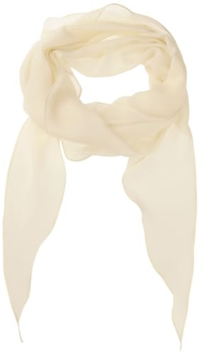 Elerevyo Women Plain Large Scarves, Solid Rhombus Wrinkle Neck Scarf Beach Gauze Wrap Shawl for Men Women 175x50cm/68.9x19.7 inches(LxW) Cream