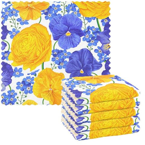 FRODOTGV Botanische realistische Blumen skandinavische Geschirrkleidung zum Waschen von Geschirr Stil Teetasse Küchentücher Küchentücher Frottee handgefertigte Küche Topflappen Handtücher