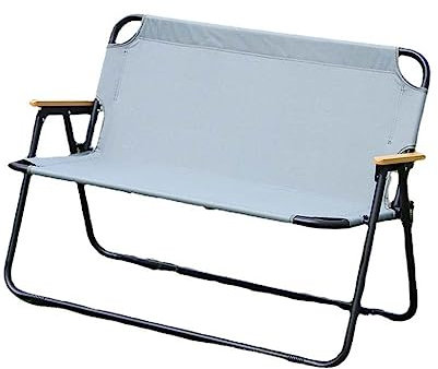SilteD Outdoor Tragbarer Klappstuhl aus Oxford-Stoff, Doppelstuhl, Strandstuhl, Holzmaserung, Rückenlehne, Klappstuhl
