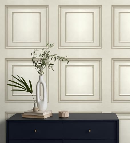 GAULAN 682857 Papier peint vinyle lavable caissons en bois texturés en relief pour mur salon cuisine chambre couloir stanza salle à mange tête de lit - Rouleaux de 10 m x 0,53 m