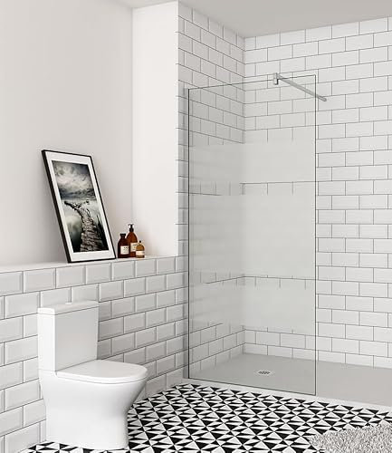 Aica Sanitär Duschabtrennung Walk in Glas Duschwand 6mm Nano Glas Seitenwand,H190cm,80cm