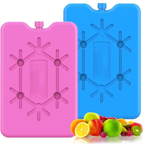 Kühlakkus für Kühltasche, 2 Stück Kühltasche und Kühlbox, Wiederverwendbarer Ultradünner Kühlelement, Groß Kühlakkus, Kühlpack für Kühltragetasche - Extra Dünn & Lange Kühlleistung für Unterwegs