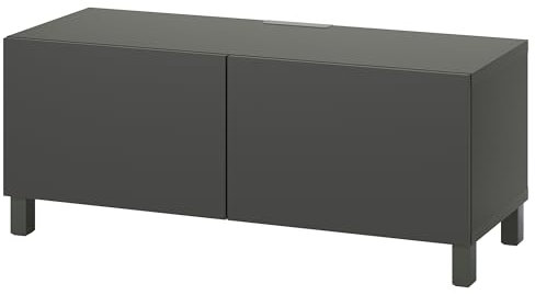BESTÅ TV-Bank mit Türen, 120x42x48cm, Dunkelgrau/Lappviken/Stubbarp Dunkelgrau