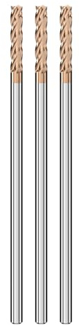 Cleqee 3 Stück Hartmetall Schaftfräser, 4mm Vierkantfräser, AlTiN-beschichtet, 4 Klingen CNC Spiral-Hartmetallbohrer, Klingenlänge 16mm x Gesamtlänge 100mm x Schaftdurchmesser 4mm für Metall Holz