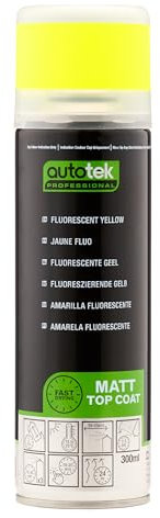 Autotek Extra Bright Fluorescent Yellow Spray Paint, Fluorescent Yellow Aerosol Spray, 300 ml