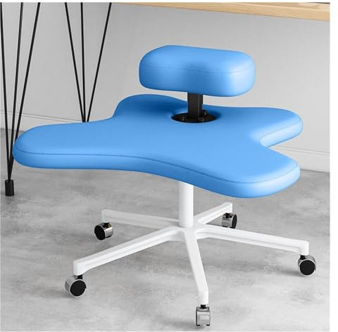 Kniestühle für den Schreibtisch, höhenverstellbar, ergonomischer Kniestuhl mit Rädern, Bürostuhl mit gekreuzten Beinen für Yoga-Liebhaber, Fitness-Fanatiker, tragbares medizinisches Gerät, Blau, Einhe