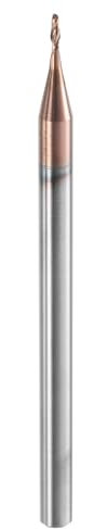 sourcing map Fresa a testa sferica a 2 scanalature diametro 0,06 cm gambo 1/8 in carburo di tungsteno non rivestito a spirale CNC Router Bit 0,3 cm Lunghezza di taglio Sfera a estremità singola per