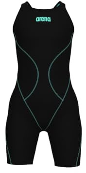 Arena Powerskin Impulso Kneeskin - Traje de natación para niñas, Espalda Abierta, Pierna Corta