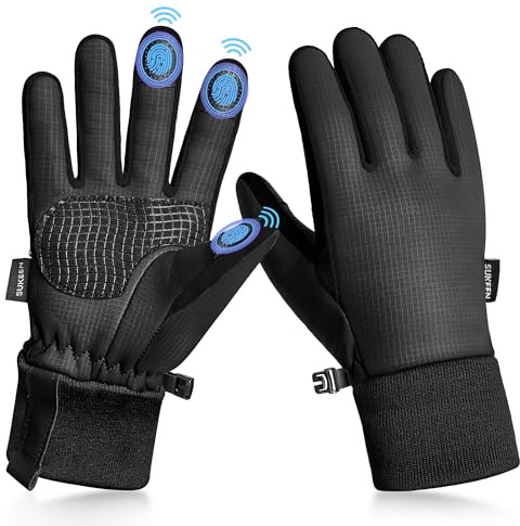 Sukeen Gants d'hiver chauds pour garçons et filles - Coupe-vent en polyuréthane - Pour temps froid - 4 à 14 ans - Antidérapants - Pour le cyclisme en plein air