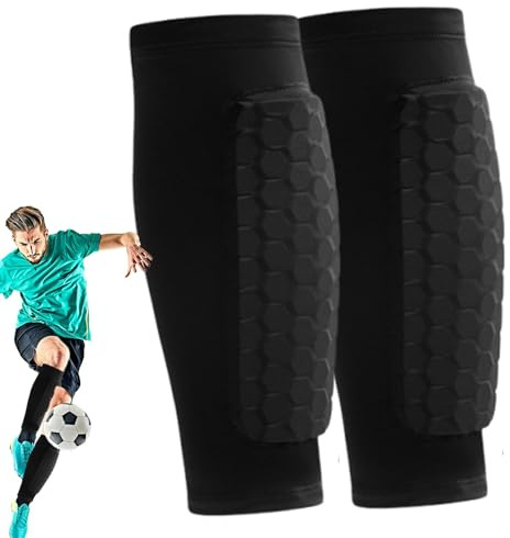Shin Defender, Shinbang Protector,Honeycomb Shin Guards Fotboll Vuxen - Skidbenskydd Andningsbara benskydd för skidåkning, löpning, basket