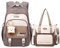 Amythe Schulrucksack Mädchen Set, Schulranzen für Mädchen der 3. bis 7. Klasse, 36L Schultasche Mädchen mit Umhängetasche, Lässiger Rucksack Teenager Daypack mit Anhängern, Braun