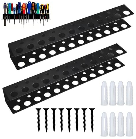 OMJMYY 2 Piezas Organizador de Destornilladores Soporte para Destornilladores Organizador Herramientas Pared Estante para Destornilladores para Bancos Trabajo Garajes y Tallere