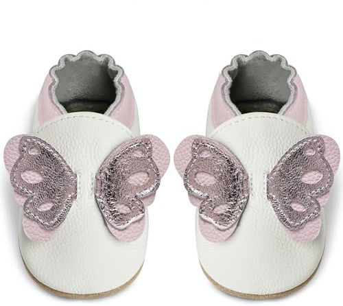 IceUnicorn - Scarpine per i primi passi in pelle morbida, per bambini e bambine, scarpe per neonati in pelle soffice, 12-18 mesi
