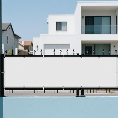 Tenda da Sole per Esterno a Caduta 140 x 315 cm Protezione UV 98% Impermeabile Rete Termica Protezione Solare e Uv, Antistrappo per Terrazza Giardino Balcone Campeggio, Bianco