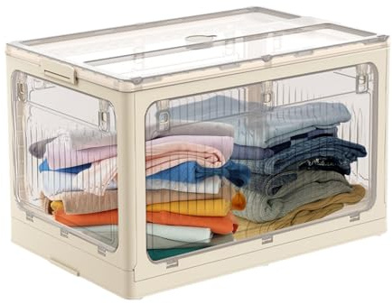 Hitburu Scatola Pieghevole Per Deposito - Casse Organizzatrici Utilitarie Ripiegabili - Scatole Cubiche per Organizzazione Camera Cucina Bagno Armadio Letto Estetica