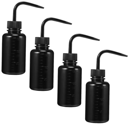 TOGEVAL 4 pezzi Bottiglie Lavaggio Squeeze PE Riutilizzabili Resistenti Portatili per Tatuaggi Ciglia Viaggio
