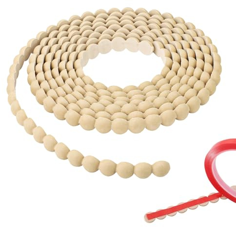 Moulure flexible en PVC de 3 m, moulure adhésive pliable avec un rouleau de ruban adhésif, garniture décorative polyvalente en demi-perle 3D pour bord mural, bordure de cadre de miroir et armoire