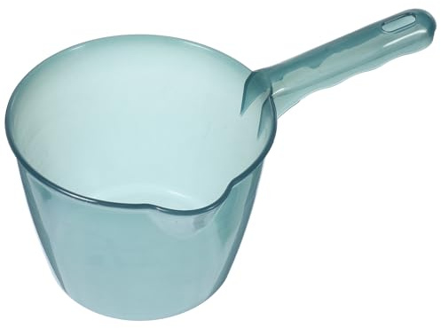 BESPORTBLE Louche à Eau Transparente Petite Taille en Plastique Épais Manche Long Polyvalente Cuisine Salle de Bain et Arrosage Cuillère de Bain Résistante et Pratique