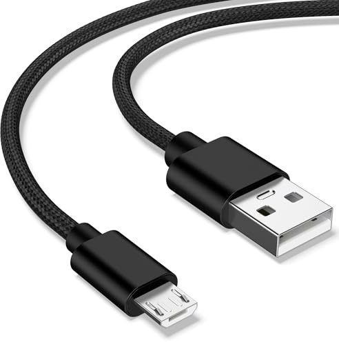 [1M] Câble Micro USB Chargeur Micro USB 3A Charge Rapide,Nylon Tressé Chargeur pour Android Samsung Galaxy S7 S6 Edge J7 J5 J3, Redmi Note 5, Wiko, Huawei, Sony, LG, Kindle, PS4 (1M)