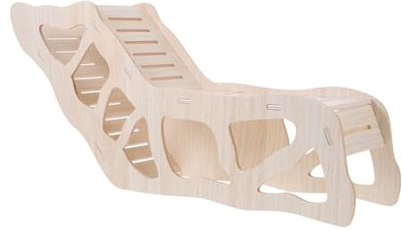 Didiseaon Cabane en Bois pour Hamster et Petit Rongeur Beige, Cachette Solide et Jouet d'escalade pour Cachette et Sommeil des Petits Animaux