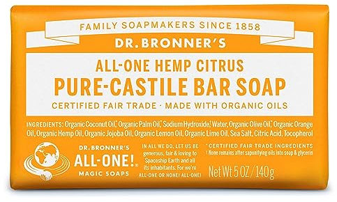 Dr. Bronner's Citrus Bar Soap Made with Organic Ingredients 140 g