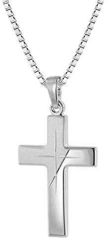 trendor Silber Herren-Halskette mit Kreuz-Anhänger 63607